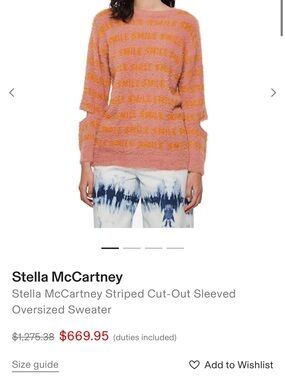 Stella McCartney Pink and Yellow Crew Neck Sweater